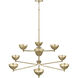 Francesca LED 43 inch Feathered Gold Chandelier Ceiling Light