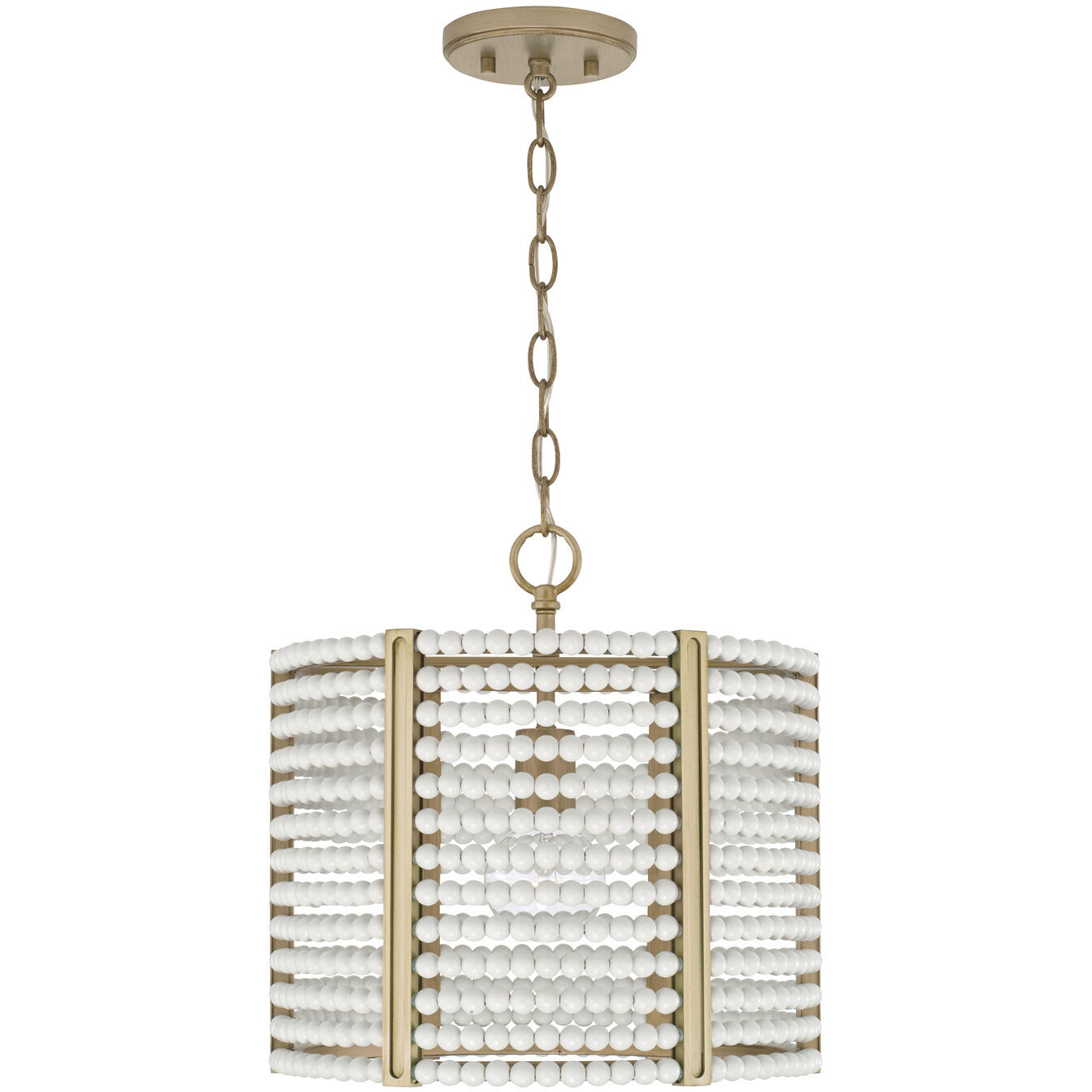 Brynn 1 Light 14.25 inch Aged Brass Painted Semi-Flush Mount Ceiling Light, Convertible Dual Mount