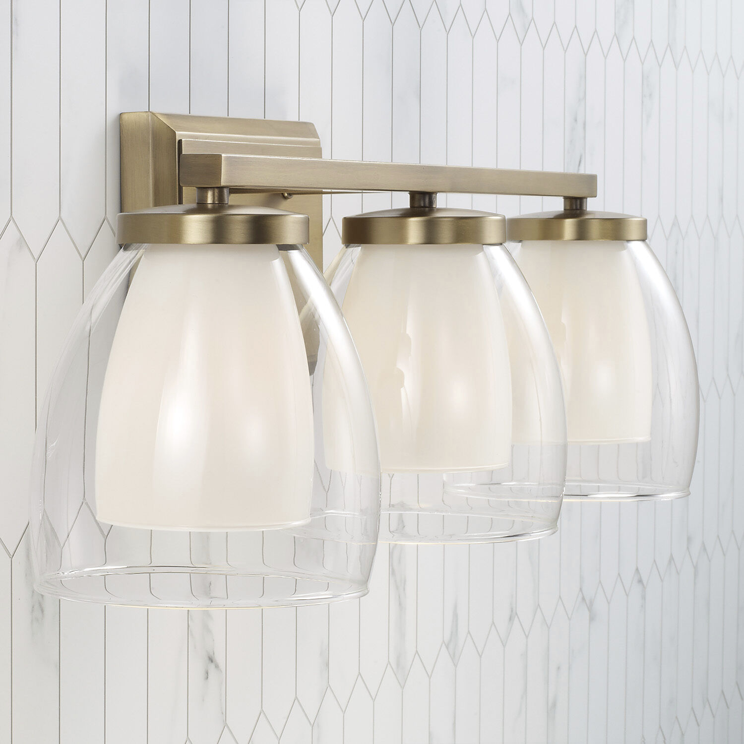 Joss 3 Light 25.5 inch Aged Brass Vanity Light Wall Light