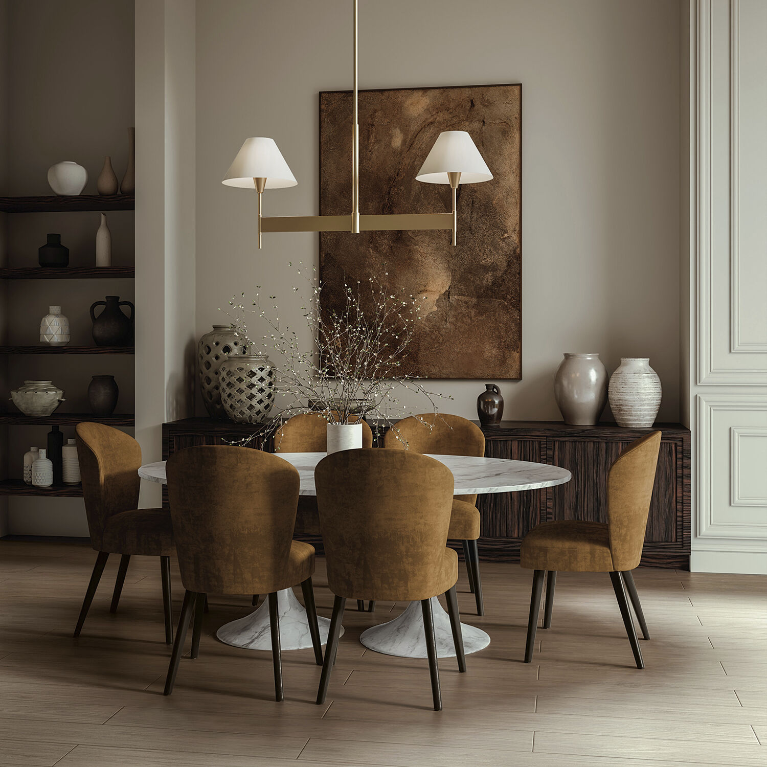 Leland 2 Light 50 inch Aged Brass Island Light Ceiling Light