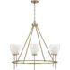 Joss 6 Light 34.5 inch Aged Brass Chandelier Ceiling Light