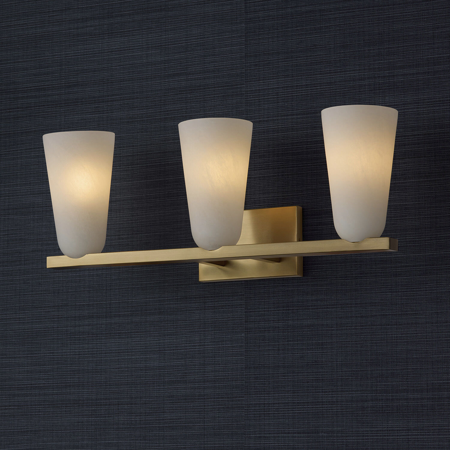 Romy 3 Light 24 inch Matte Brass Vanity Light Wall Light