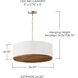 Soleil 4 Light 24.5 inch Matte Brass Pendant Ceiling Light