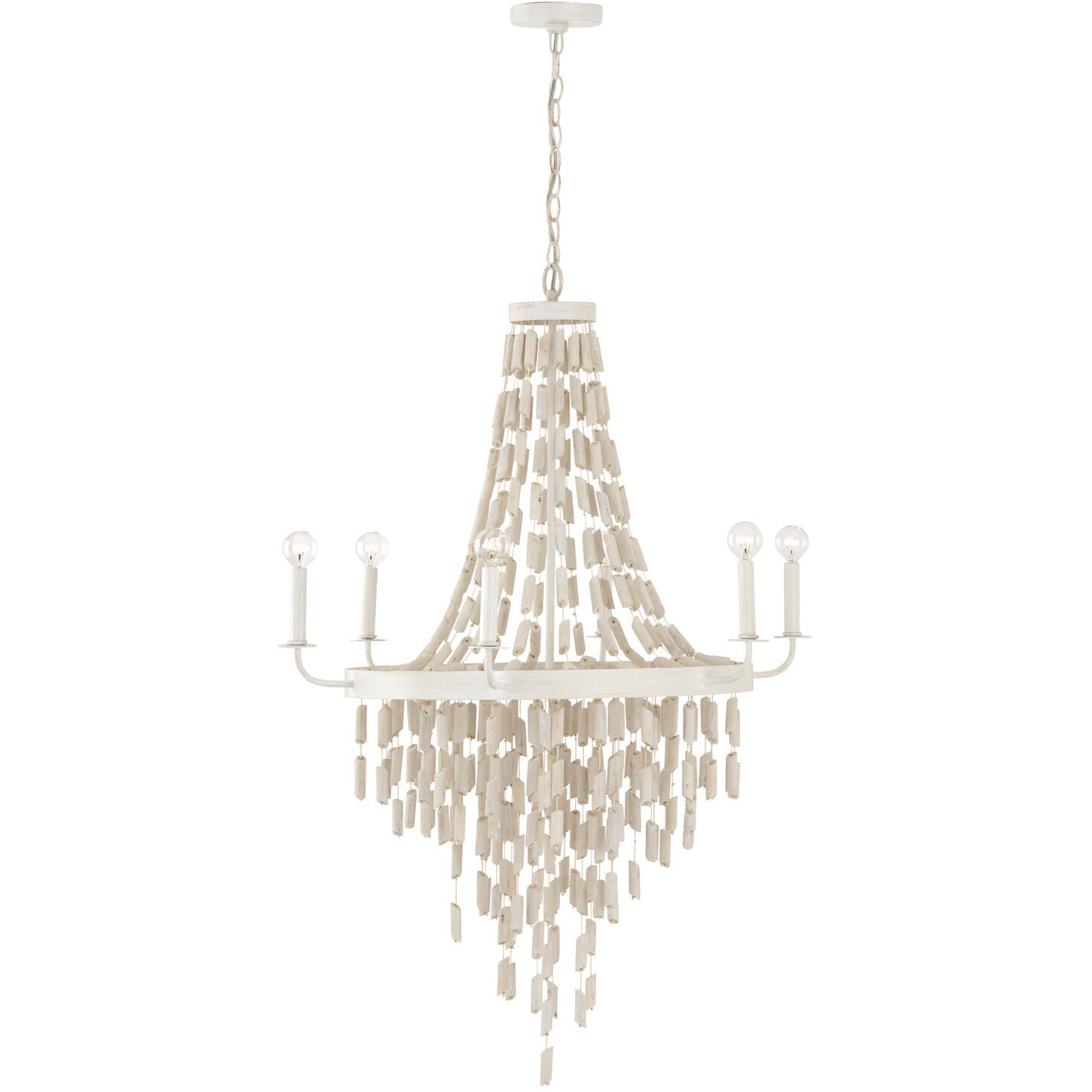 Carissa 6 Light 31 inch Organic White Chandelier Ceiling Light
