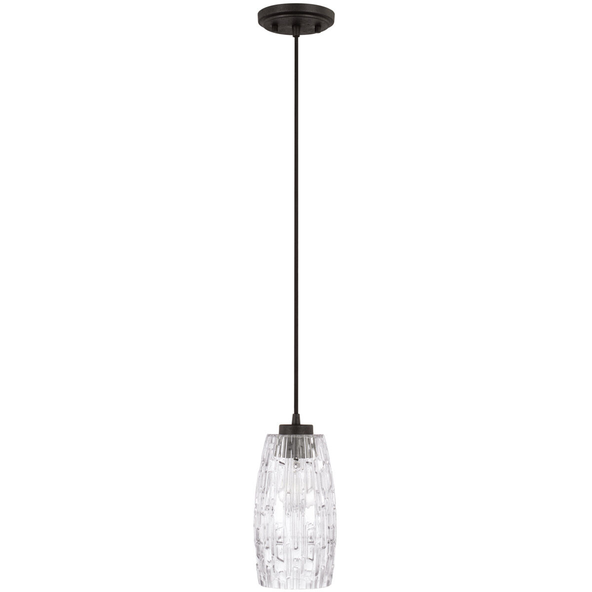 Casper 1 Light 5.25 inch Black Iron Pendant Ceiling Light