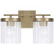 Vaughn 2 Light 14.5 inch Aged Brass Vanity Light Wall Light