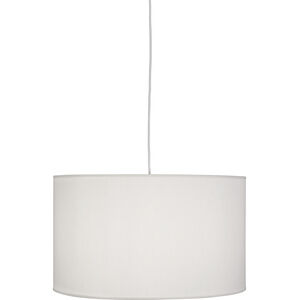Elena 1 Light 15 inch Painted White Pendant Ceiling Light in Pearl Dupioni