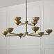 Francesca LED 43 inch Feathered Gold Chandelier Ceiling Light