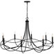 Sonnet 8 Light 45 inch Matte Black Chandelier Ceiling Light