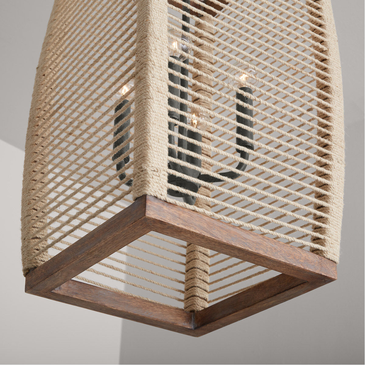 Jacob 4 Light 14 inch Grey Wash and Iron Silk Foyer Ceiling Light