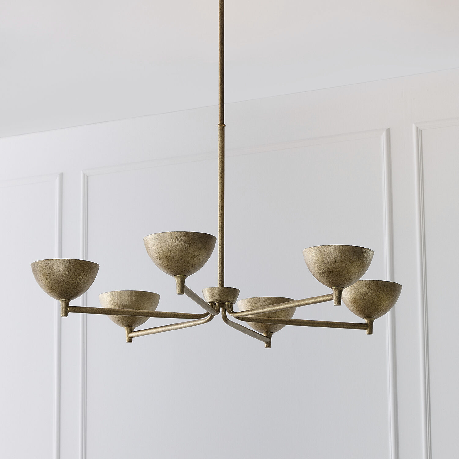 Francesca LED 34 inch Feathered Gold Chandelier Ceiling Light