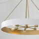 Weller 6 Light 35.75 inch Matte Brass and White Chandelier Ceiling Light