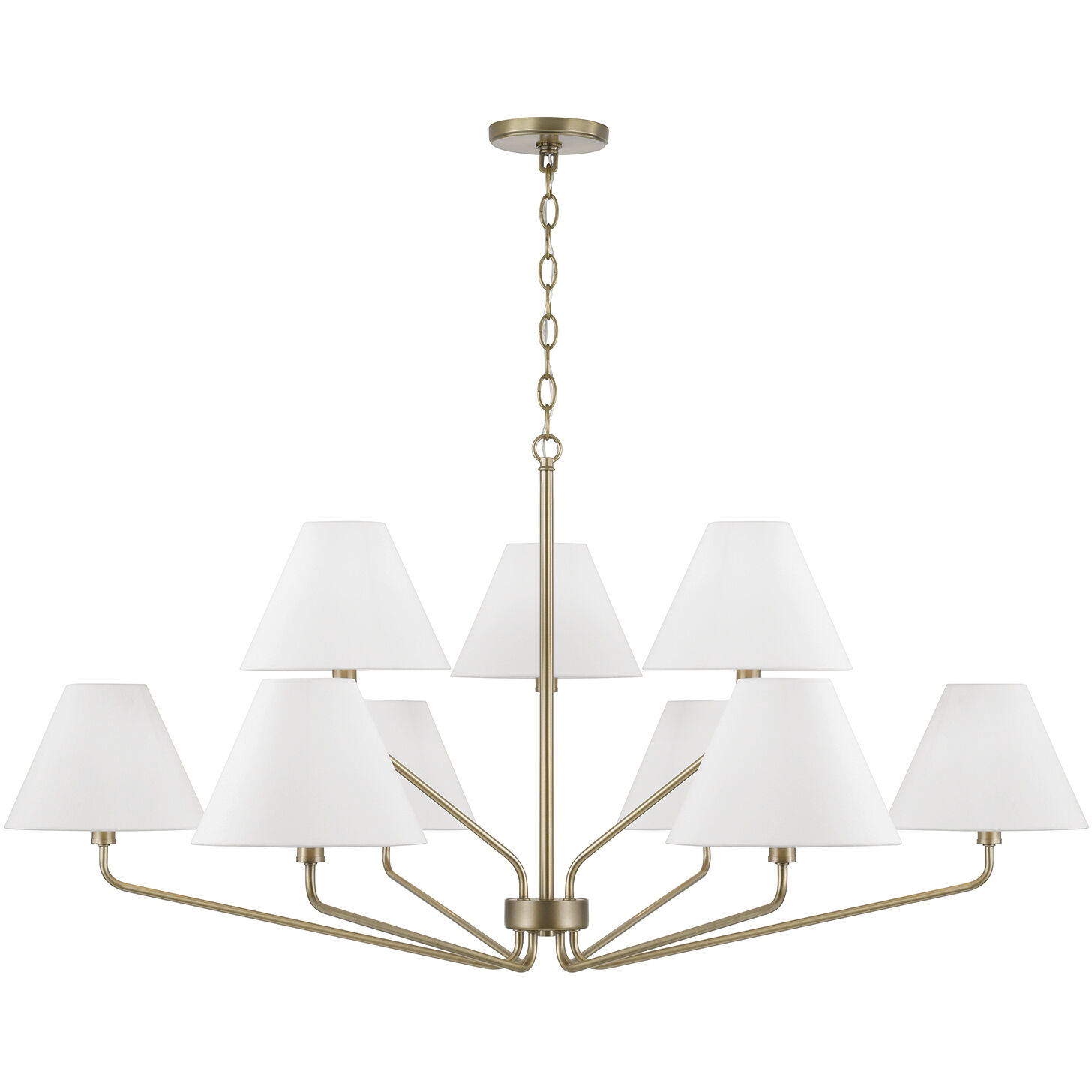 Chadwick 9 Light 45 inch Aged Brass Chandelier Ceiling Light