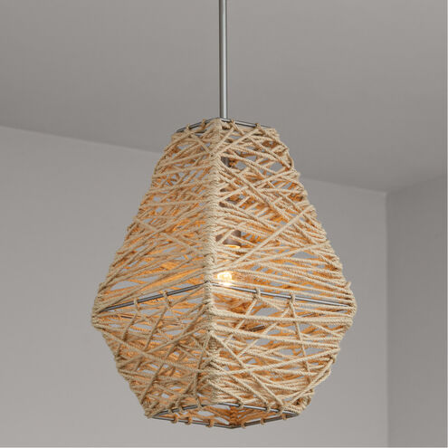 Finley 1 Light 10.5 inch Natural Jute and Grey Pendant Ceiling Light