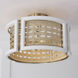 Lola 4 Light 16 inch Flat White and Matte Brass Semi-Flush Mount Ceiling Light, Convertible Dual Mount