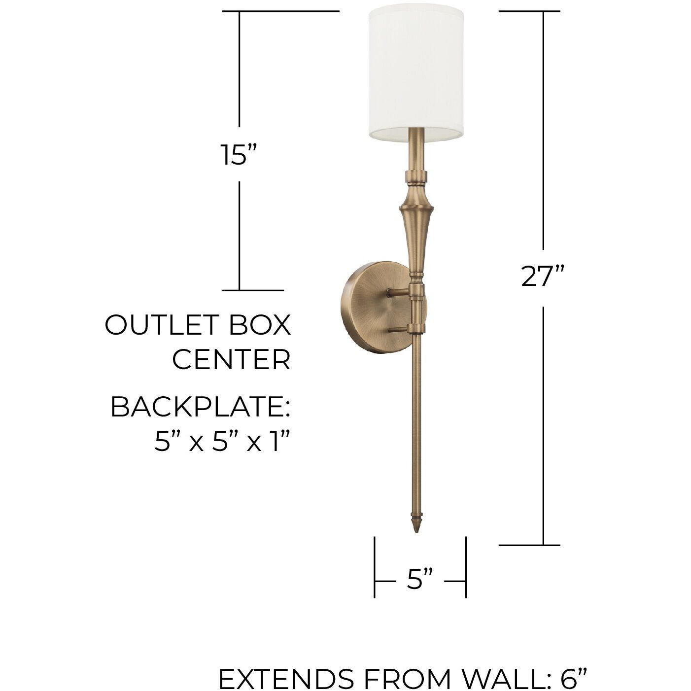 Amelia 1 Light 5 inch Aged Brass Sconce Wall Light