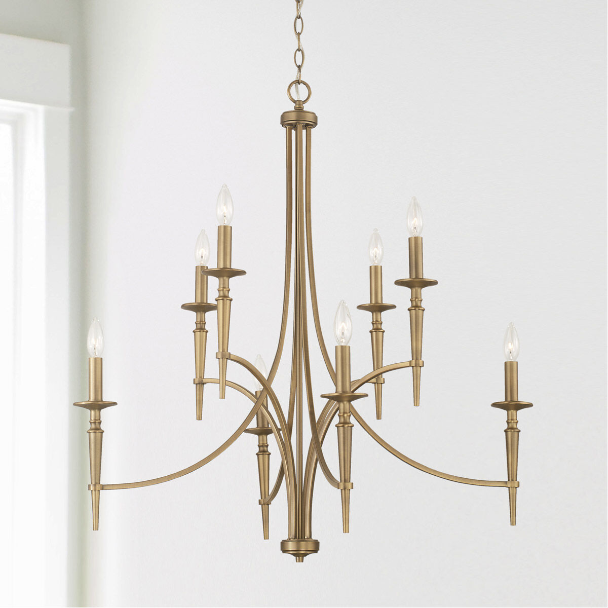 Abbie 8 Light 37 inch Aged Brass Chandelier Ceiling Light