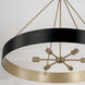 Weller 6 Light 35.75 inch Matte Brass and Black Chandelier Ceiling Light