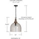 Inglewood 1 Light 15 inch Grey Wash and Dark Pewter Pendant Ceiling Light in Clear Seeded