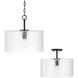 Emerson 1 Light 15 inch Matte Black Semi-Flush Mount Ceiling Light, Convertible Dual Mount