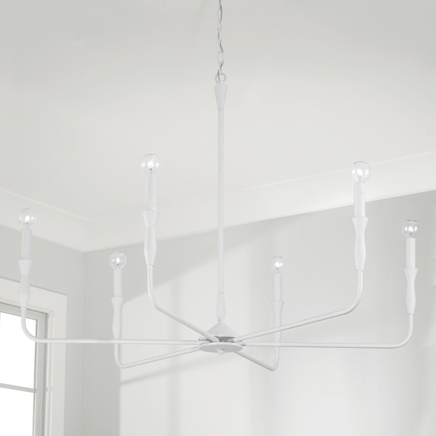 Paloma 6 Light 41 inch Textured White Chandelier Ceiling Light