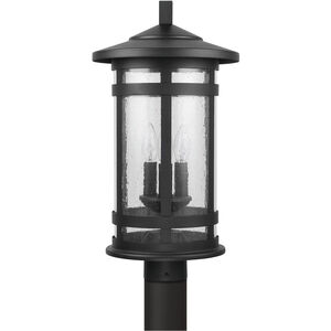 Mission Hills 3 Light 21 inch Black Outdoor Post Lantern