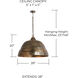 Sedona 1 Light 28 inch Oxidized Brass Pendant Ceiling Light