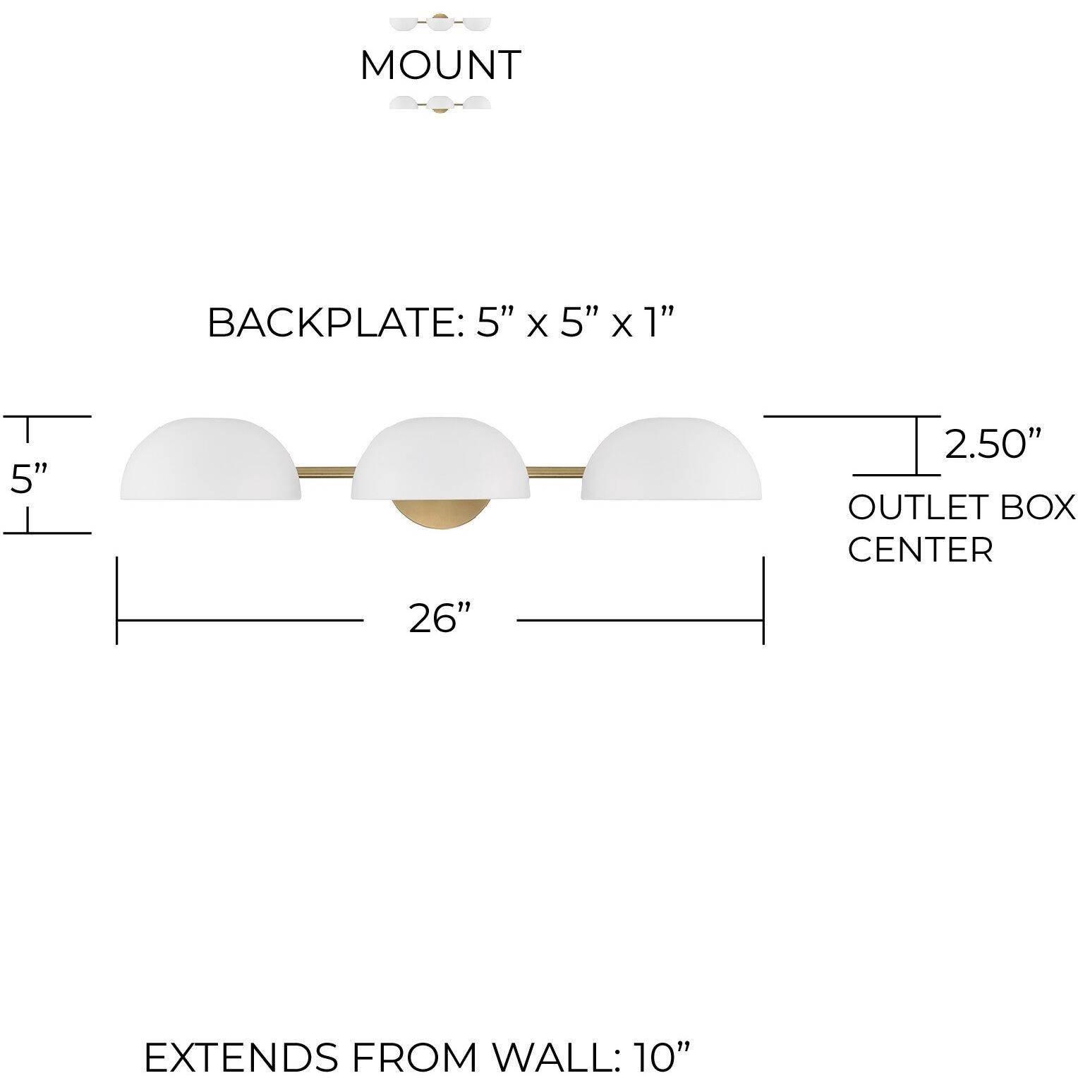 Reece 3 Light 26 inch Aged Brass Vanity Light Wall Light