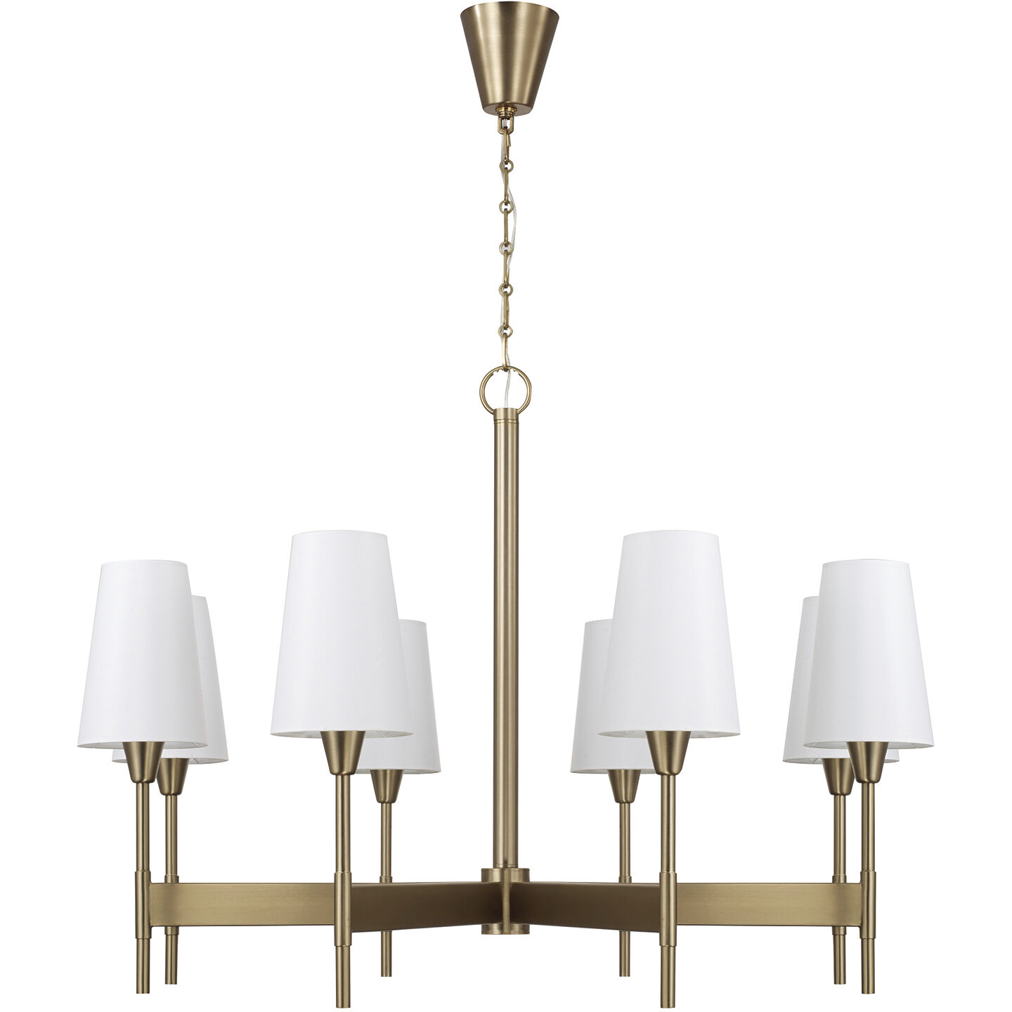 Leland 8 Light 42 inch Aged Brass Chandelier Ceiling Light