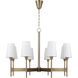 Leland 8 Light 42 inch Aged Brass Chandelier Ceiling Light