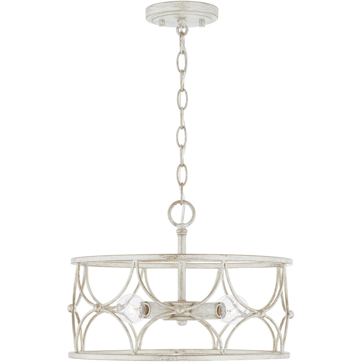 Ricci 4 Light 15.25 inch Winter White Semi-Flush Mount Ceiling Light, Convertible Dual Mount