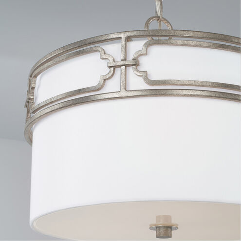 Merrick 3 Light 15.25 inch Antique Silver Semi-Flush Mount Ceiling Light, Convertible Dual Mount