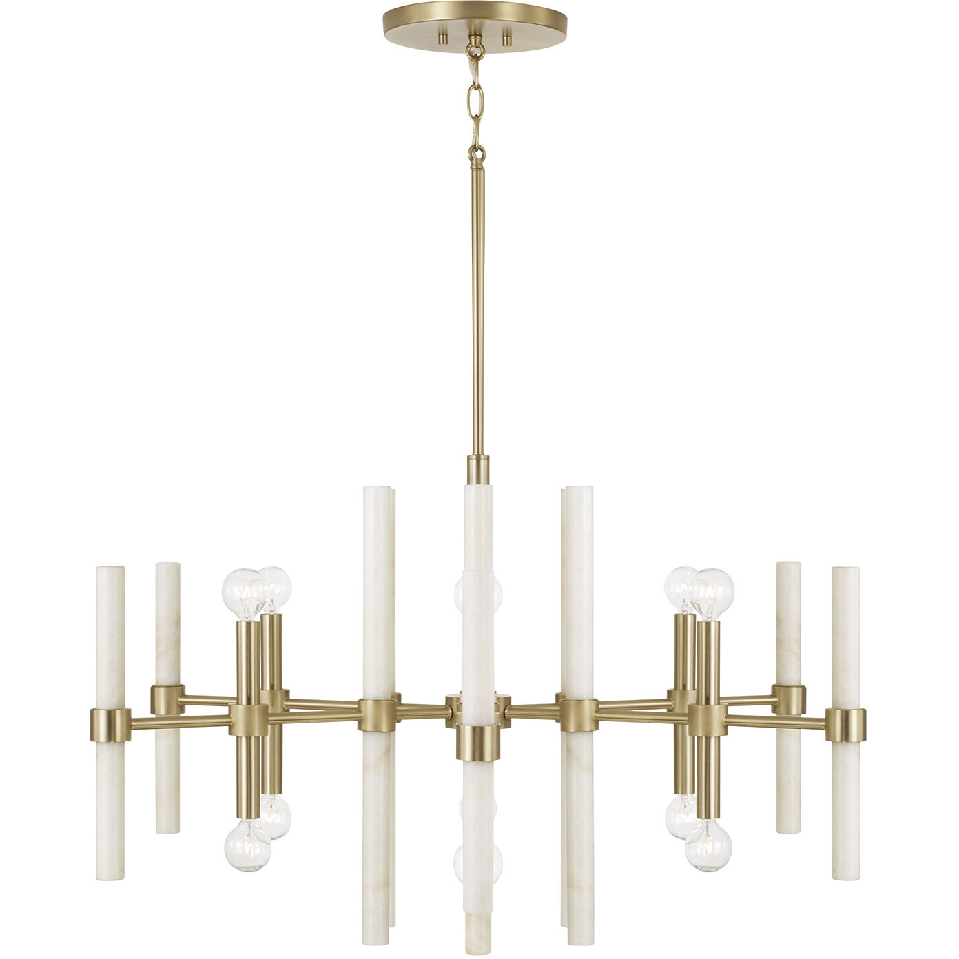 Marlow 12 Light 34.75 inch Matte Brass Chandelier Ceiling Light