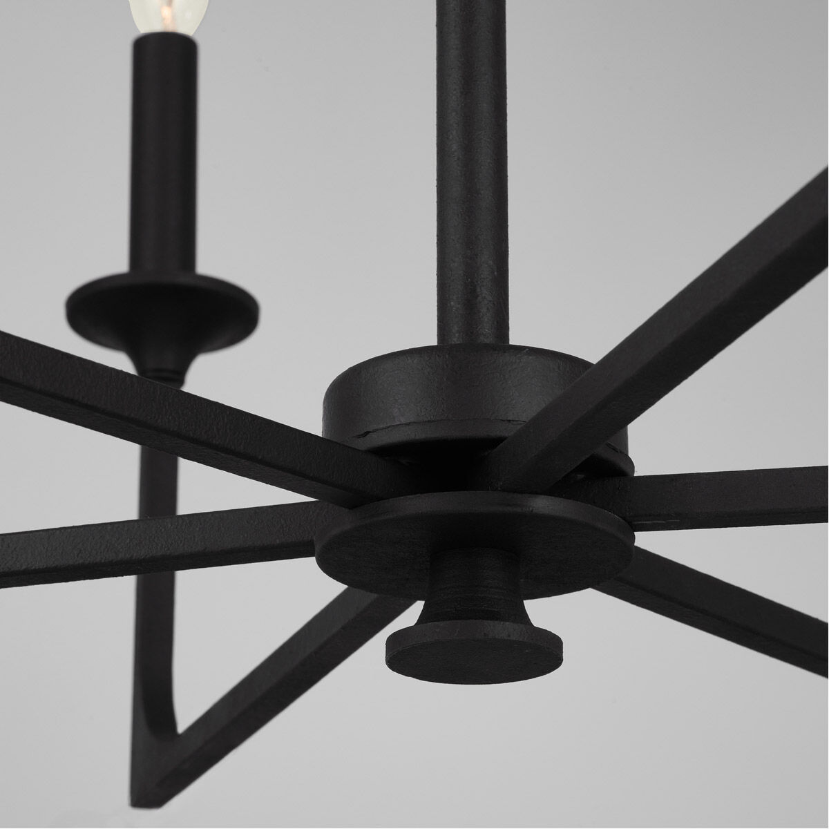 Clint 6 Light 28 inch Black Iron Chandelier Ceiling Light