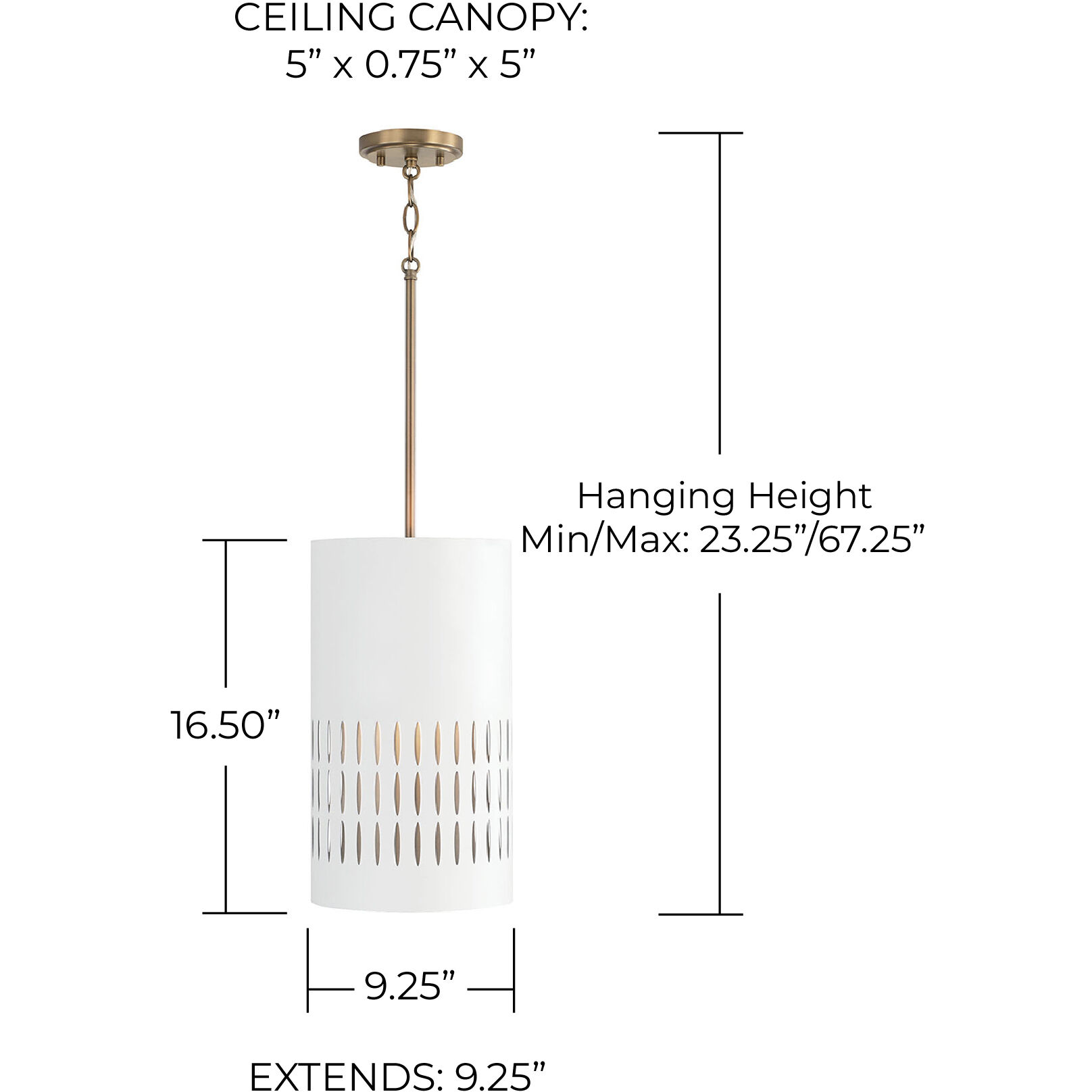 Dash 1 Light 9.25 inch Aged Brass and White Pendant Ceiling Light