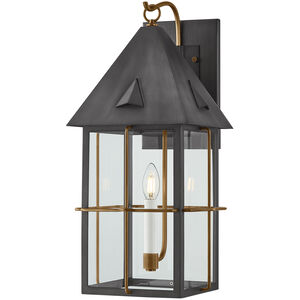 Toby 1 Light 23 inch Patina Brass and Graphite Exterior Wall Sconce