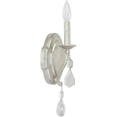 Blakely 1 Light 5 inch Antique Silver Sconce Wall Light in Clear