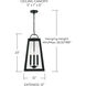 Leighton 4 Light 12 inch Black Outdoor Hanging Lantern