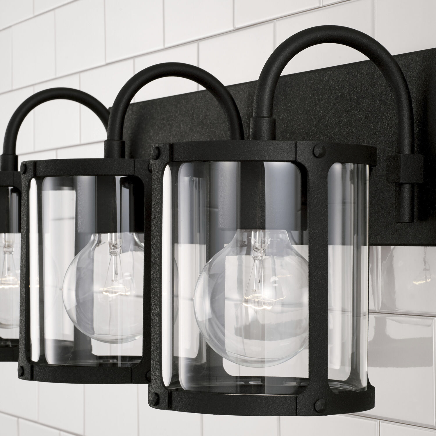 Black iron shop vanity light