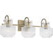 Nyla 3 Light 24 inch Aged Brass Vanity Light Wall Light