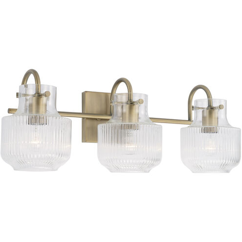 Nyla 3 Light 24 inch Aged Brass Vanity Light Wall Light