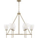 Joss 6 Light 34.5 inch Aged Brass Chandelier Ceiling Light