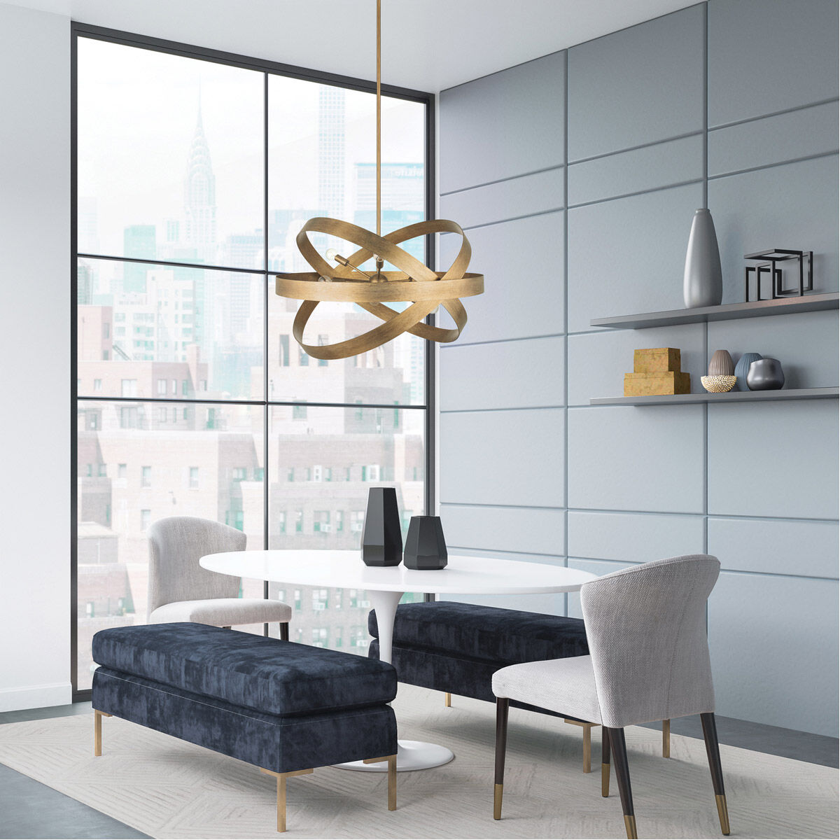 Jude 6 Light 32 inch Mystic Luster Chandelier Ceiling Light