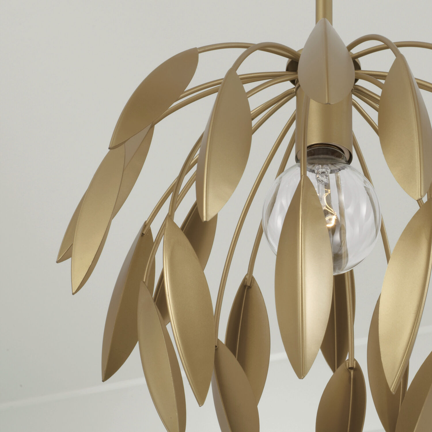 Margeaux 1 Light 14 inch Buffed Gold Pendant Ceiling Light, Convertible Dual Mount