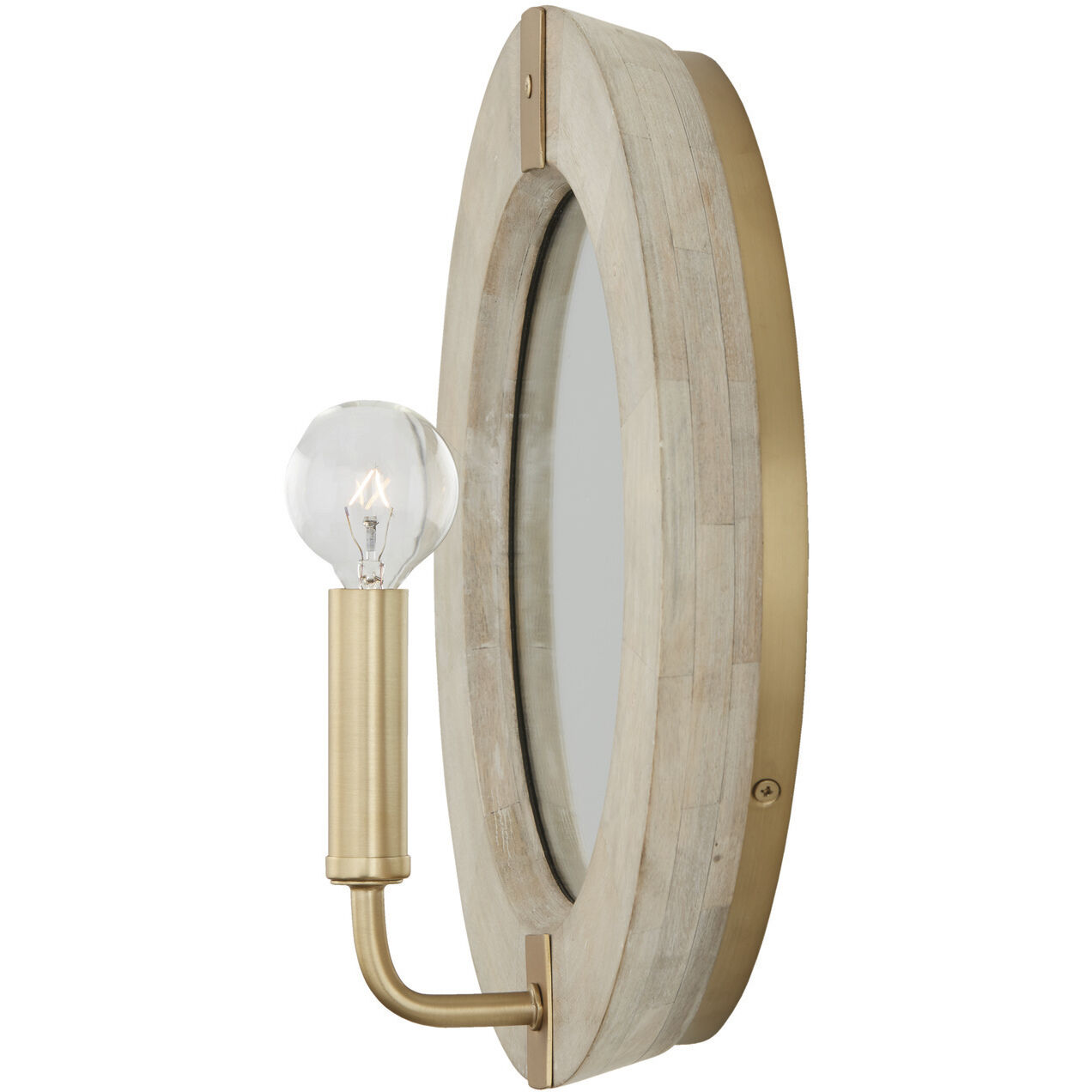 Finn 1 Light 12 inch White Wash and Matte Brass Sconce Wall Light