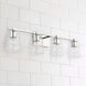 Burke 4 Light 33 inch Polished Nickel Vanity Light Wall Light