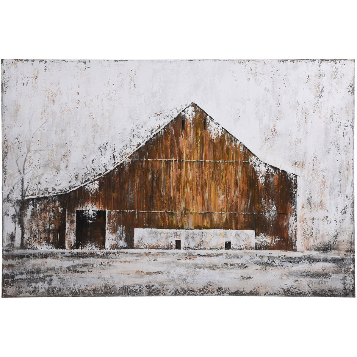 Aged Barnhouse Multi-Color Canvas Wall Art