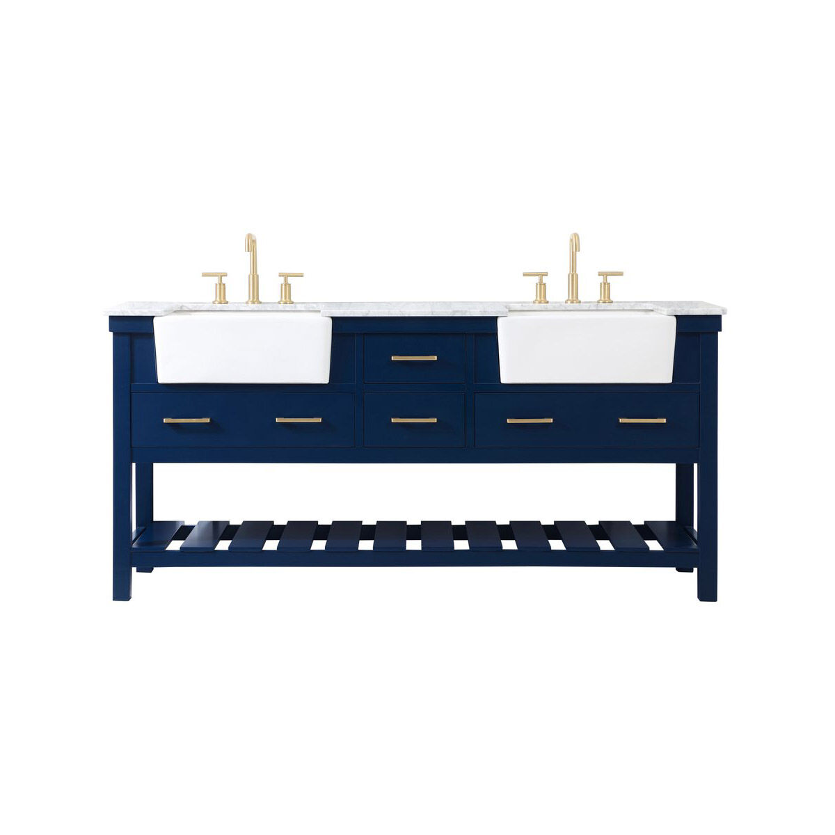 Clement 72 X 22 X 34.13 inch Blue Bathroom Vanity Cabinet