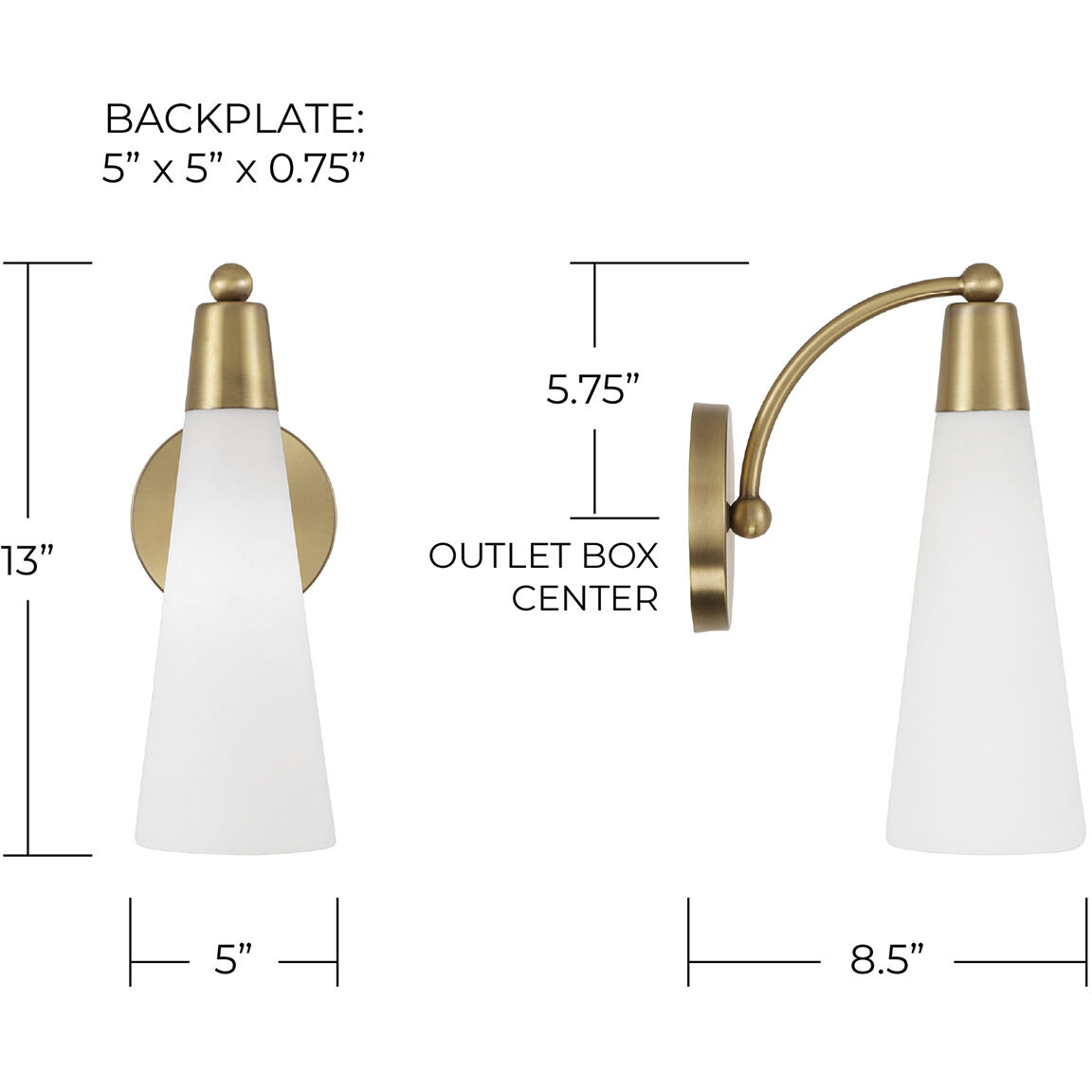 Tess 1 Light 5 inch Aged Brass Sconce Wall Light