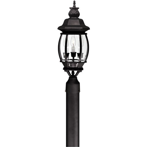 French Country 3 Light 21 inch Black Outdoor Post Lantern